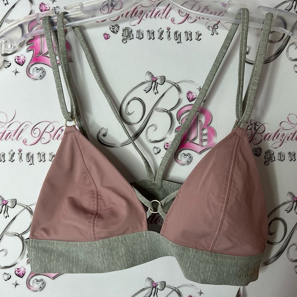 Victoria secret pink Pink and Gray Women's Bralette strappy gold